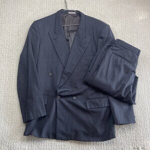 Henley Canada Blue Wool Double Breasted Suit Jacket Men’s 39R + 33W Pants Set